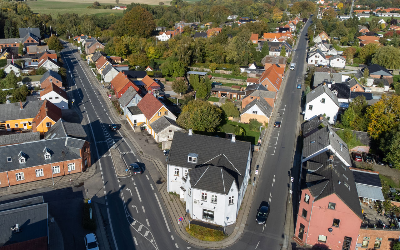 Hesselager set fra luften.