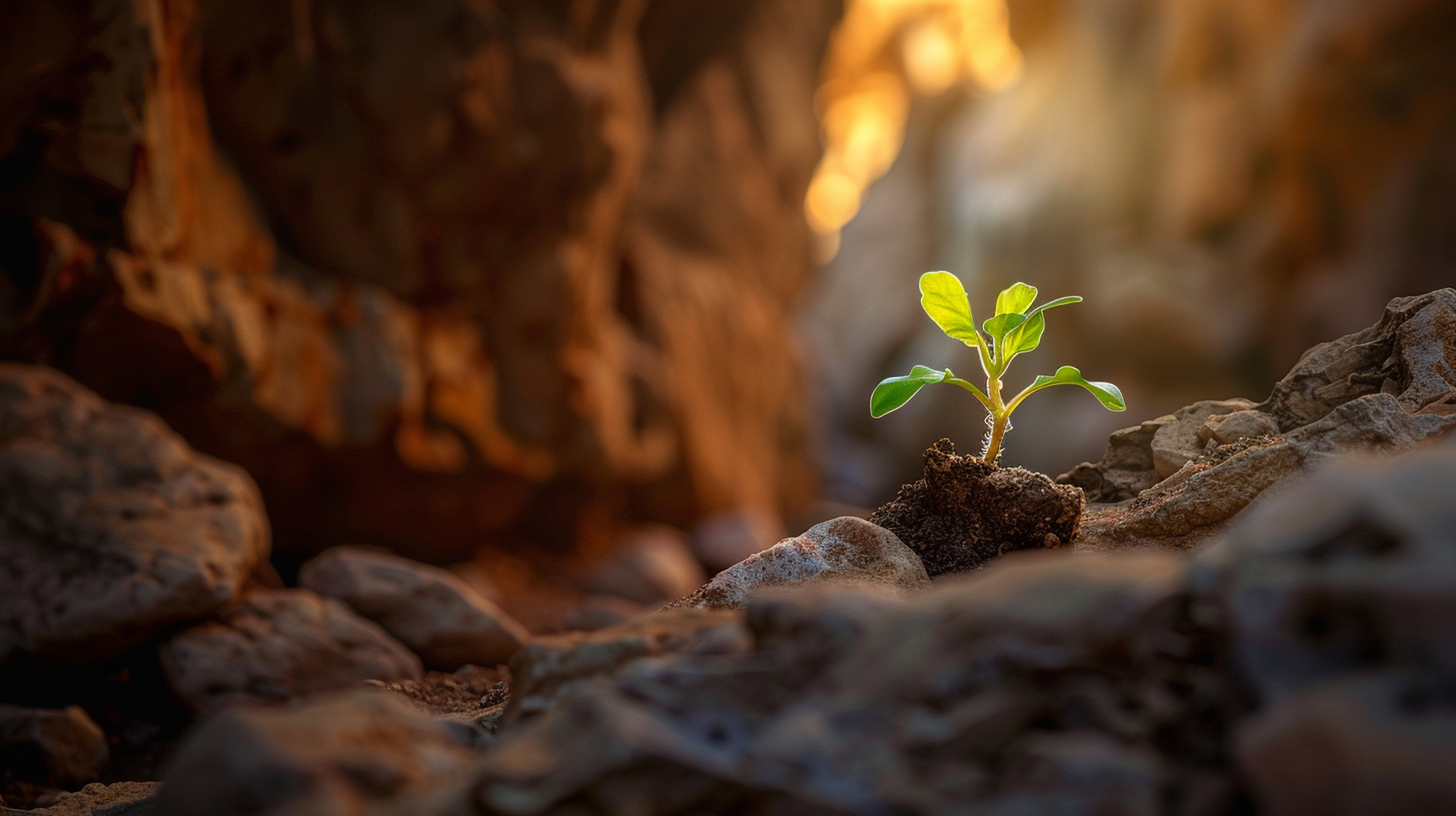 Grøn spire vokser op ad jorden
