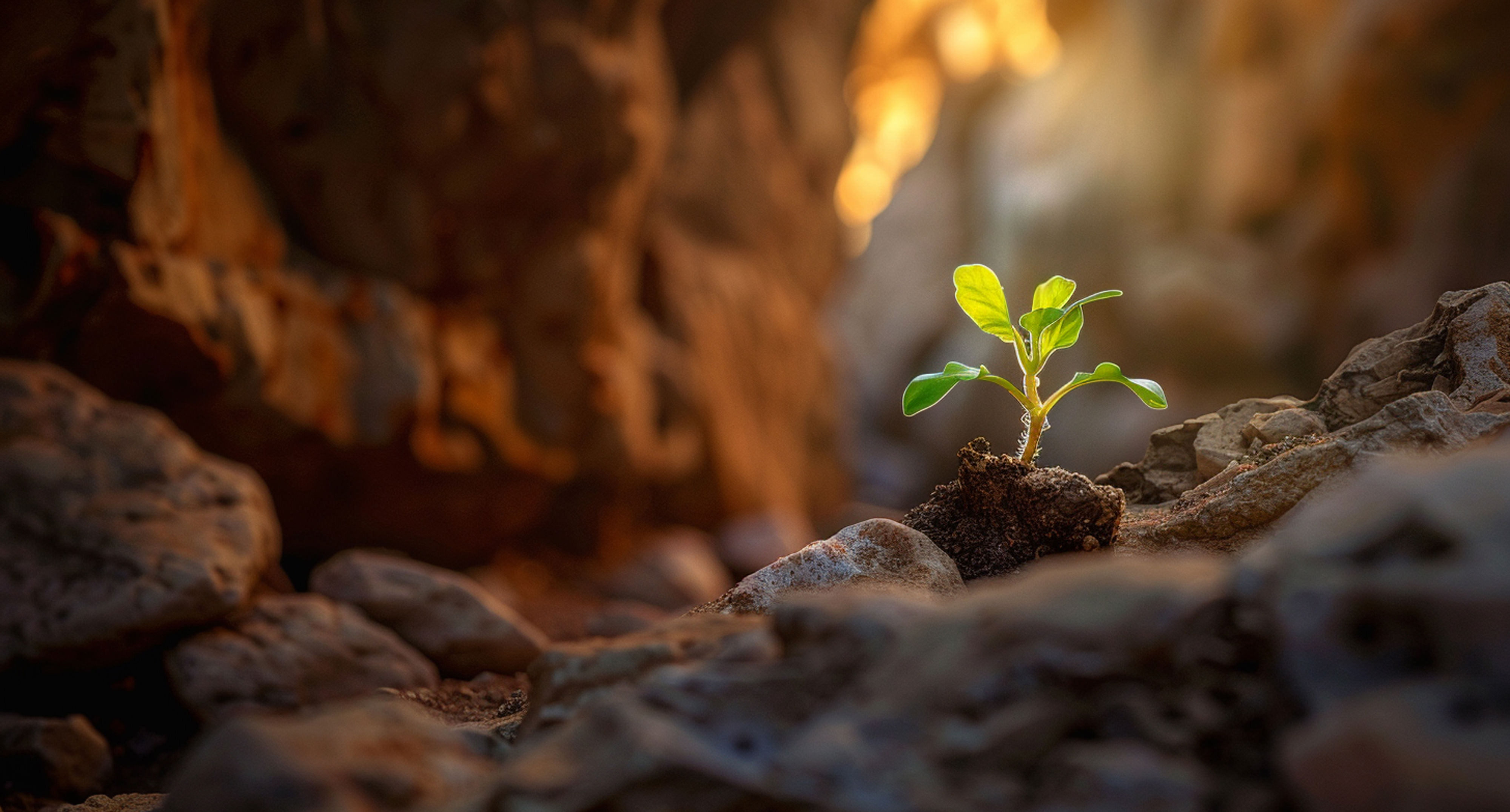 Grøn spire vokser op ad jorden