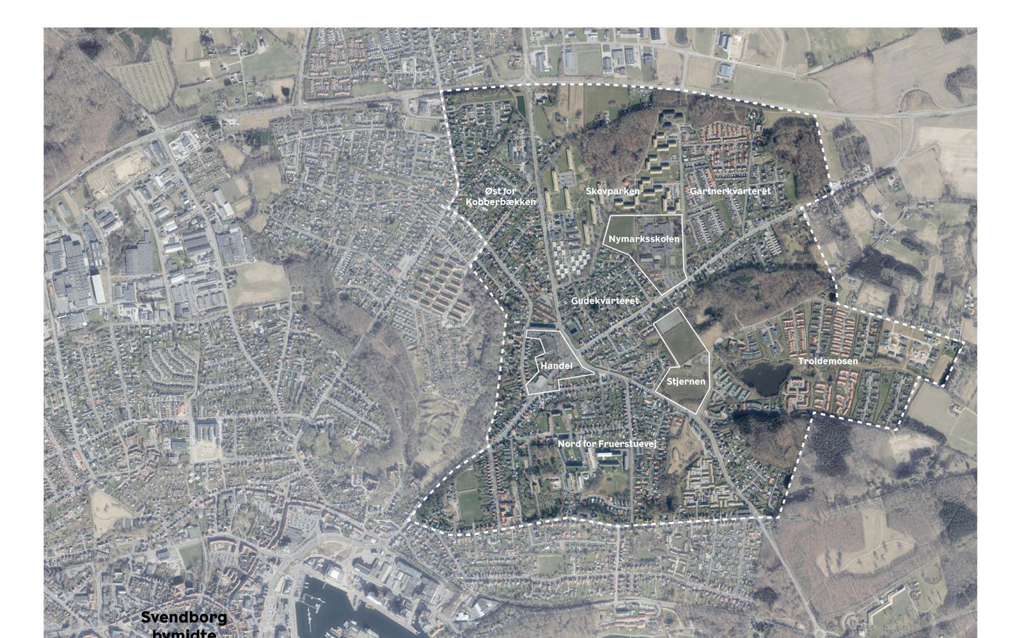 Kort over området Svendborg Nordøst